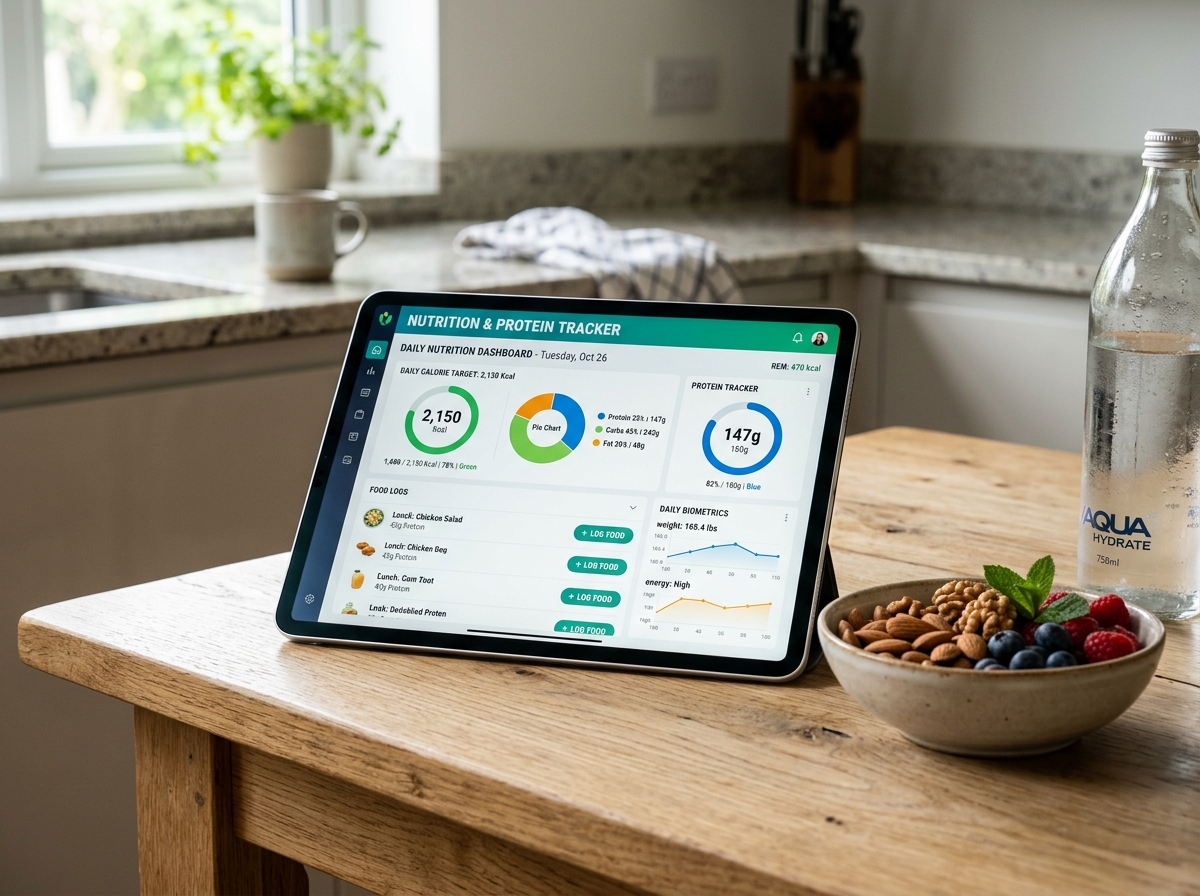 Building Bites interactive daily nutrition, protein calculation, and biometric tracker dashboard.